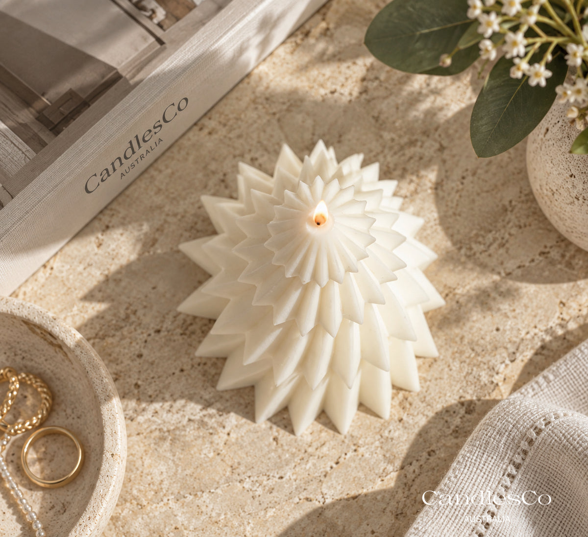 Pleated Christmas Tree Candle – Handmade Soy Christmas Candle