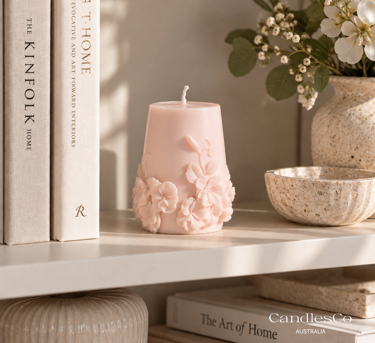Blossom Floral Pillar Candle