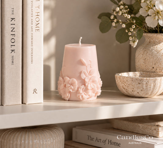 Blossom Floral Pillar Candle