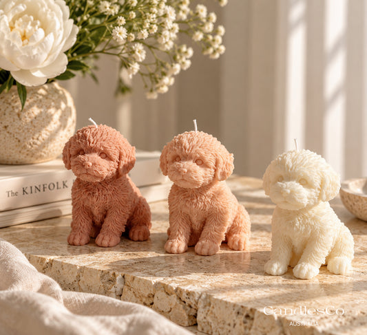 Fluffy Puppy Sculptural Candle