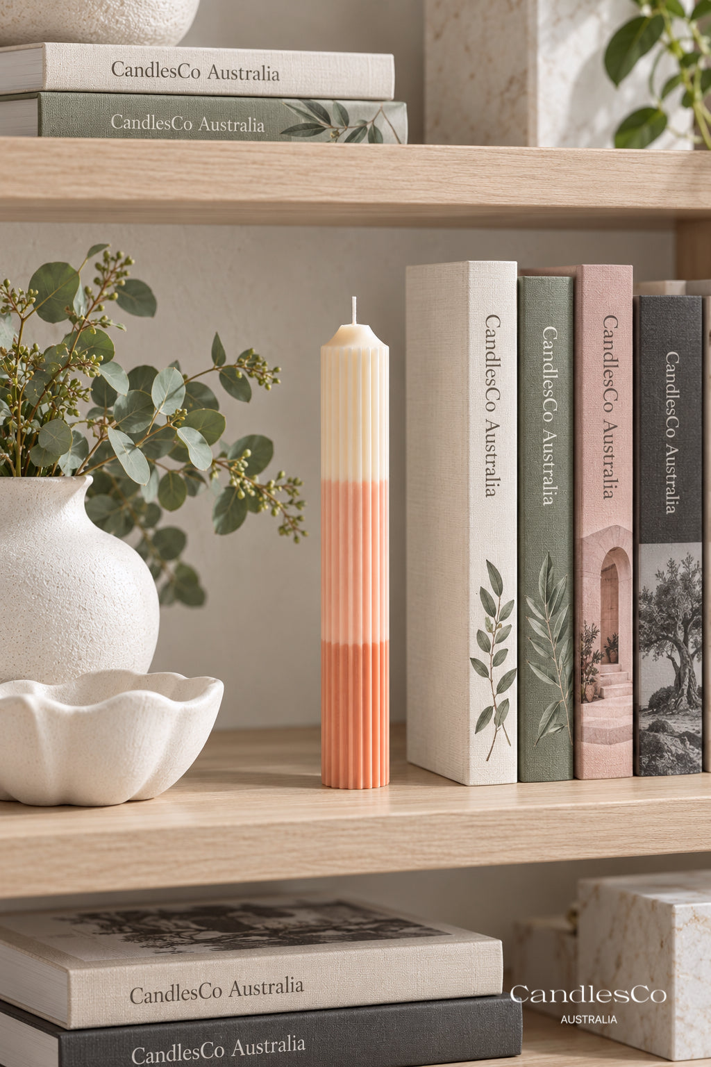 Ribbed Taper Candle – Handmade Fluted Soy Candle | Wedding & Table Décor