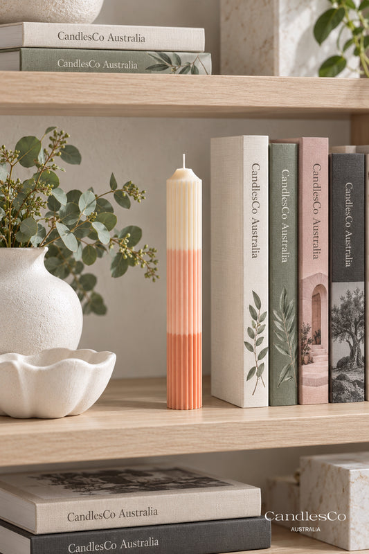 Ribbed Taper Candle – Handmade Fluted Soy Candle | Wedding & Table Décor