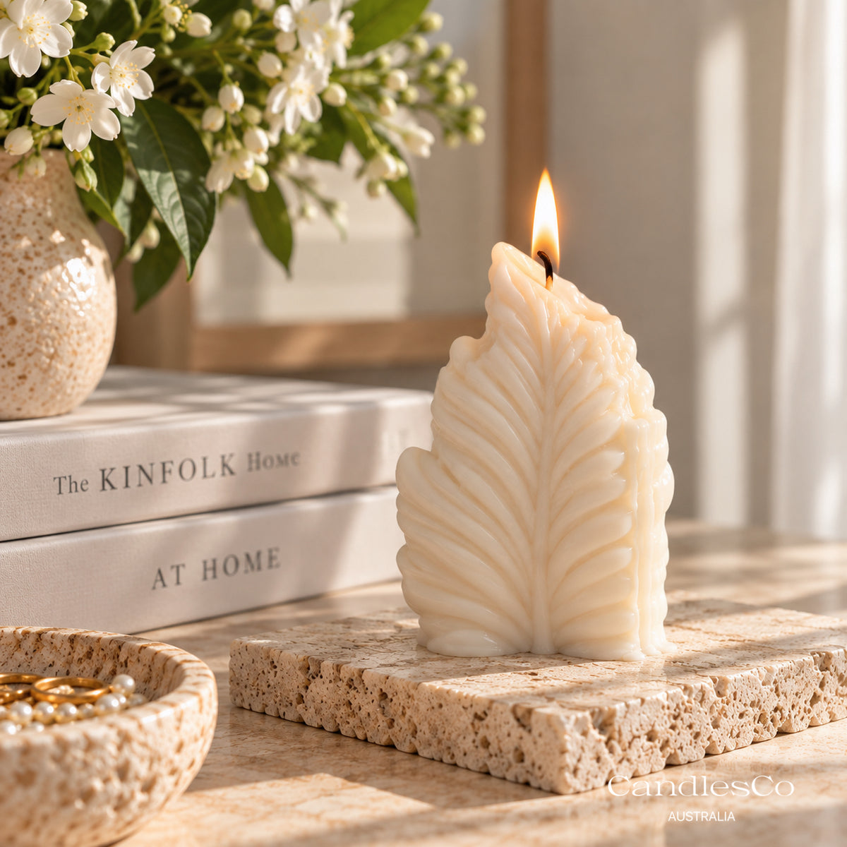 Botanical Leaf Sculptural Candle