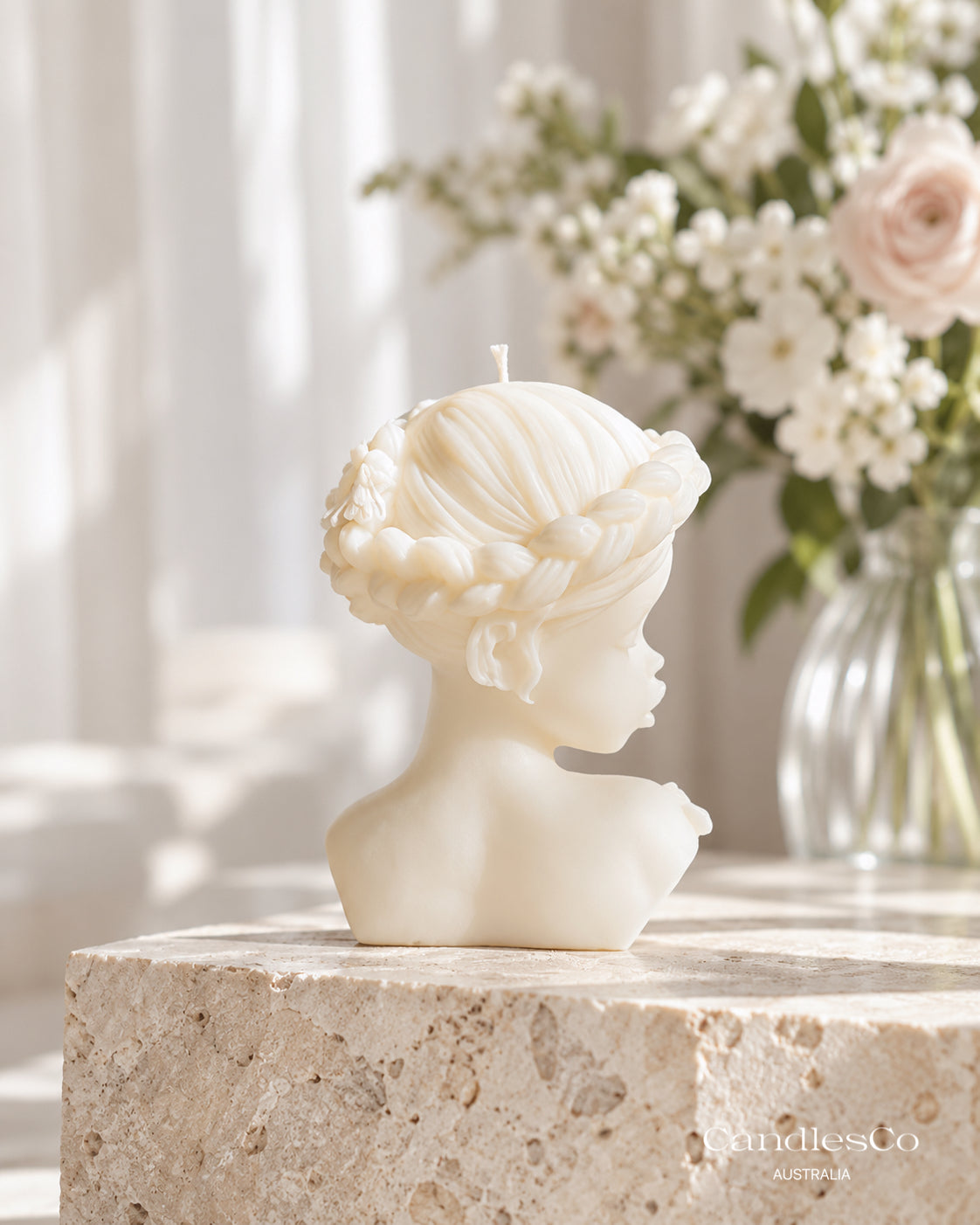 Girl Bust Candle – Sculptural Female Soy Wax Candle