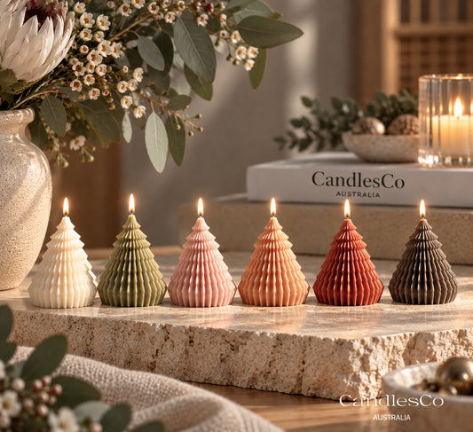Pleated Christmas Tree Candle – Handmade Soy Christmas Candle