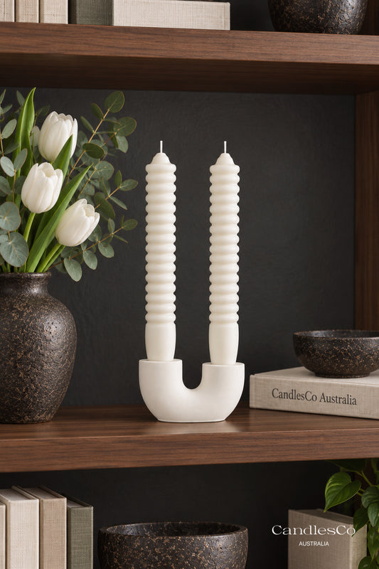 Stacked Bubble Taper Candle – Handmade Sculptural Soy Candle | Wedding & Modern Home Décor