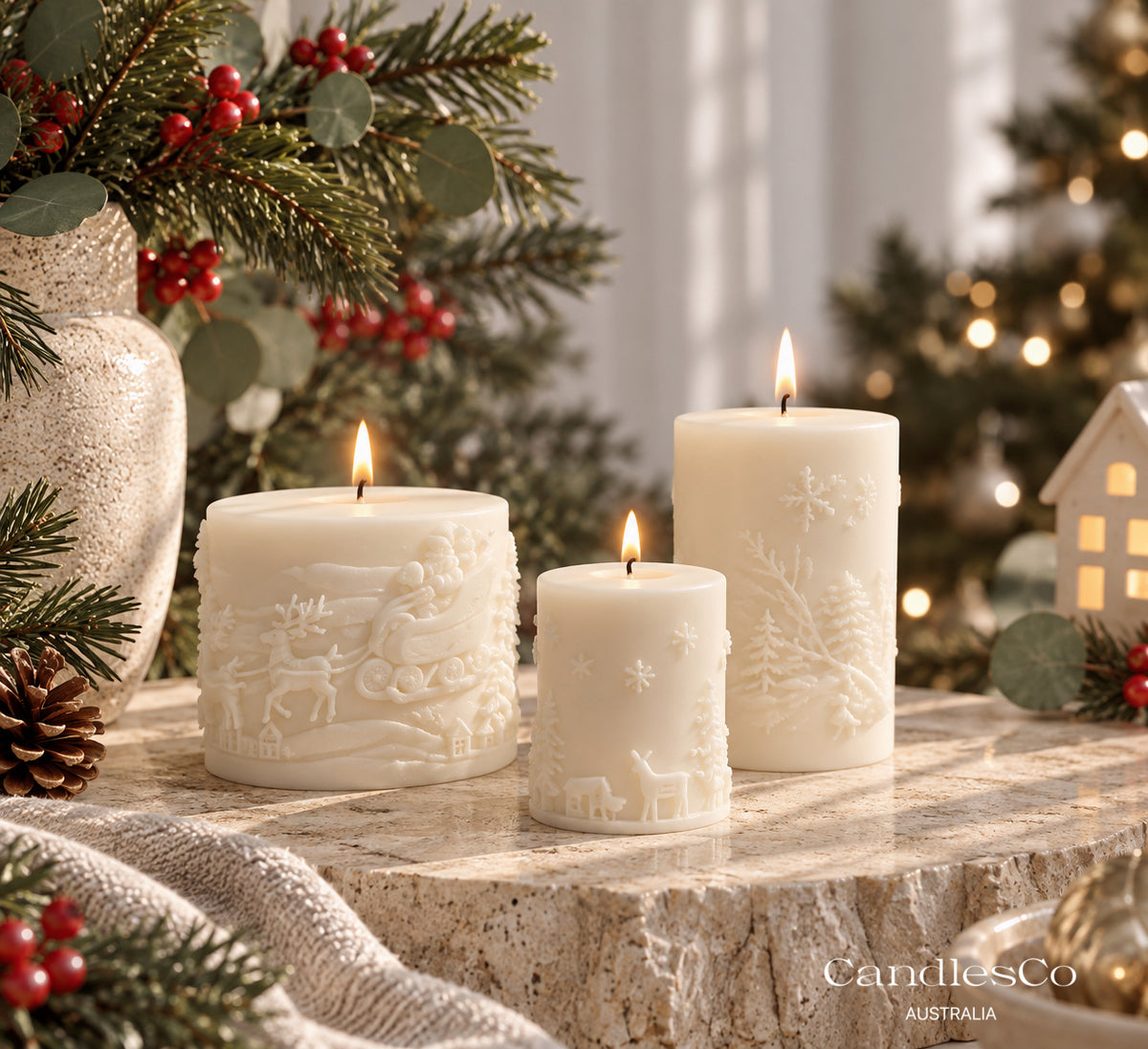 Christmas Pillar Candle