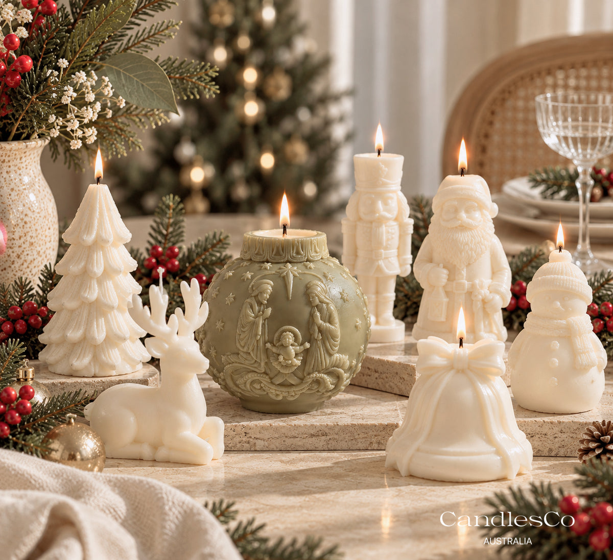 Large Christmas Bauble Candle
