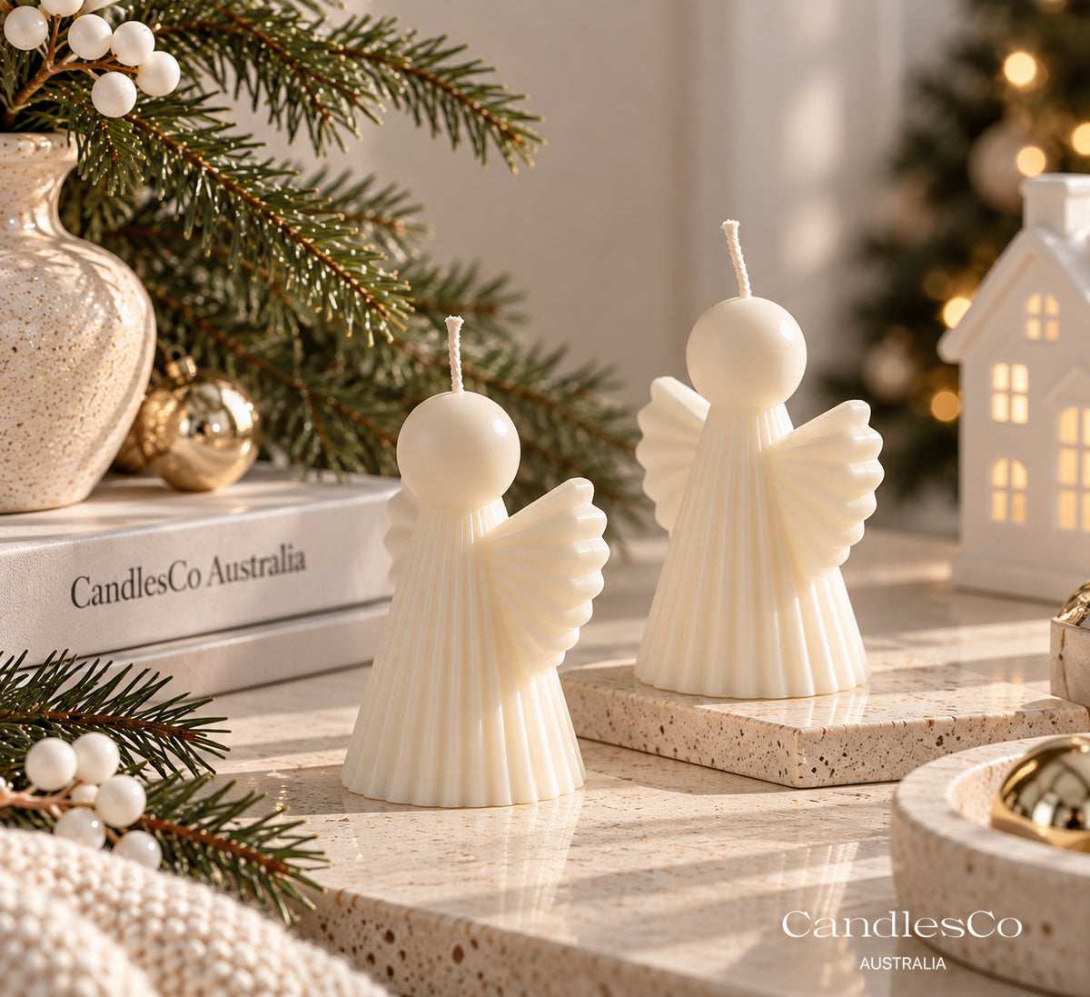 Pleated Angel Candle – Handmade Soy Angel Candle