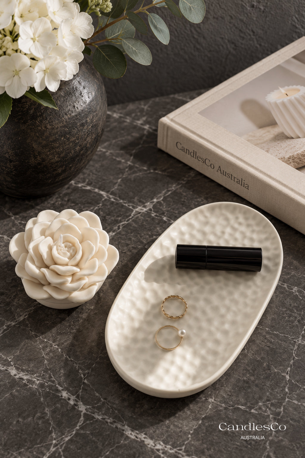 Textured Oval Trinket Tray | Handmade Jewellery & Vanity Tray