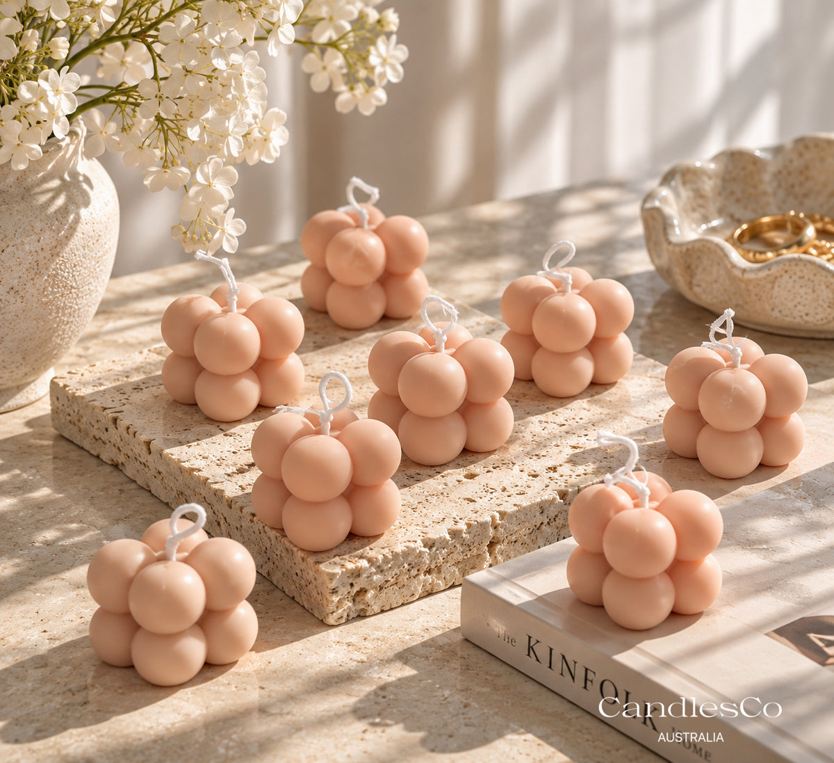 Mini Bubble Cube Candle – Handmade Soy Sculptural Candle