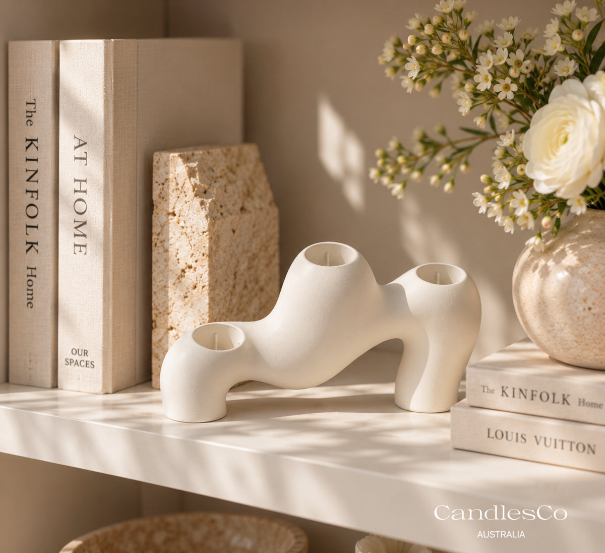 Sculptural Triple Candlestick Holder | 3 Taper Candle Holder