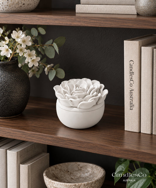 Peony Flower Candle Vessel – Handmade Scented Soy Candle | Floral Home Décor & Gift