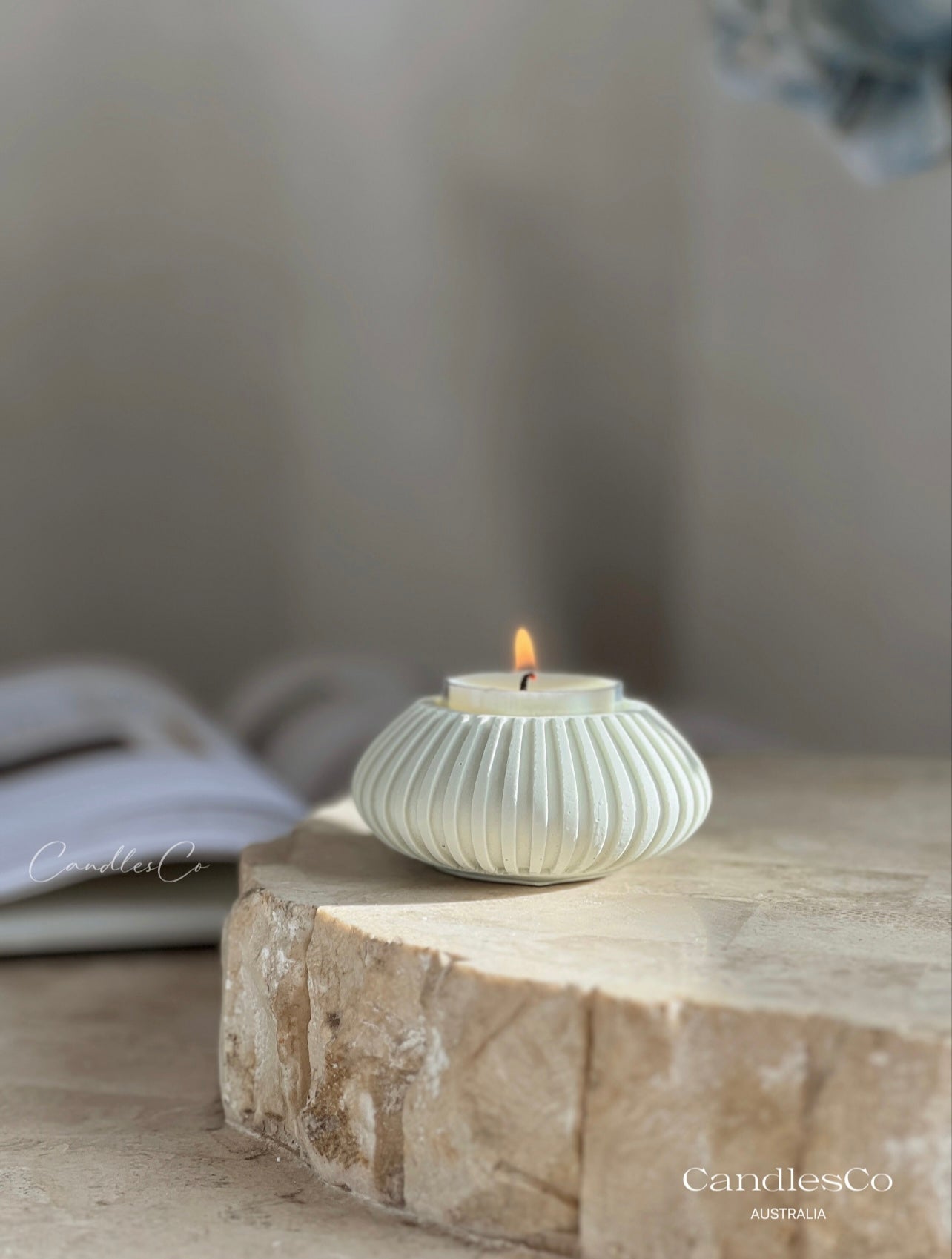 Ribbed Tealight or Incense Holder