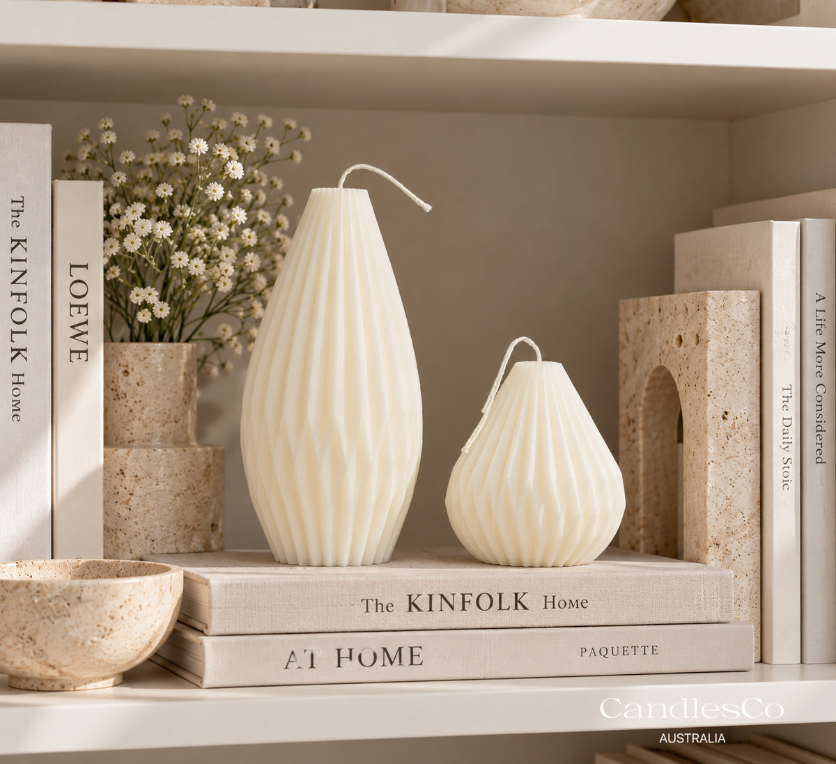Modern Pleated Pillar Candle