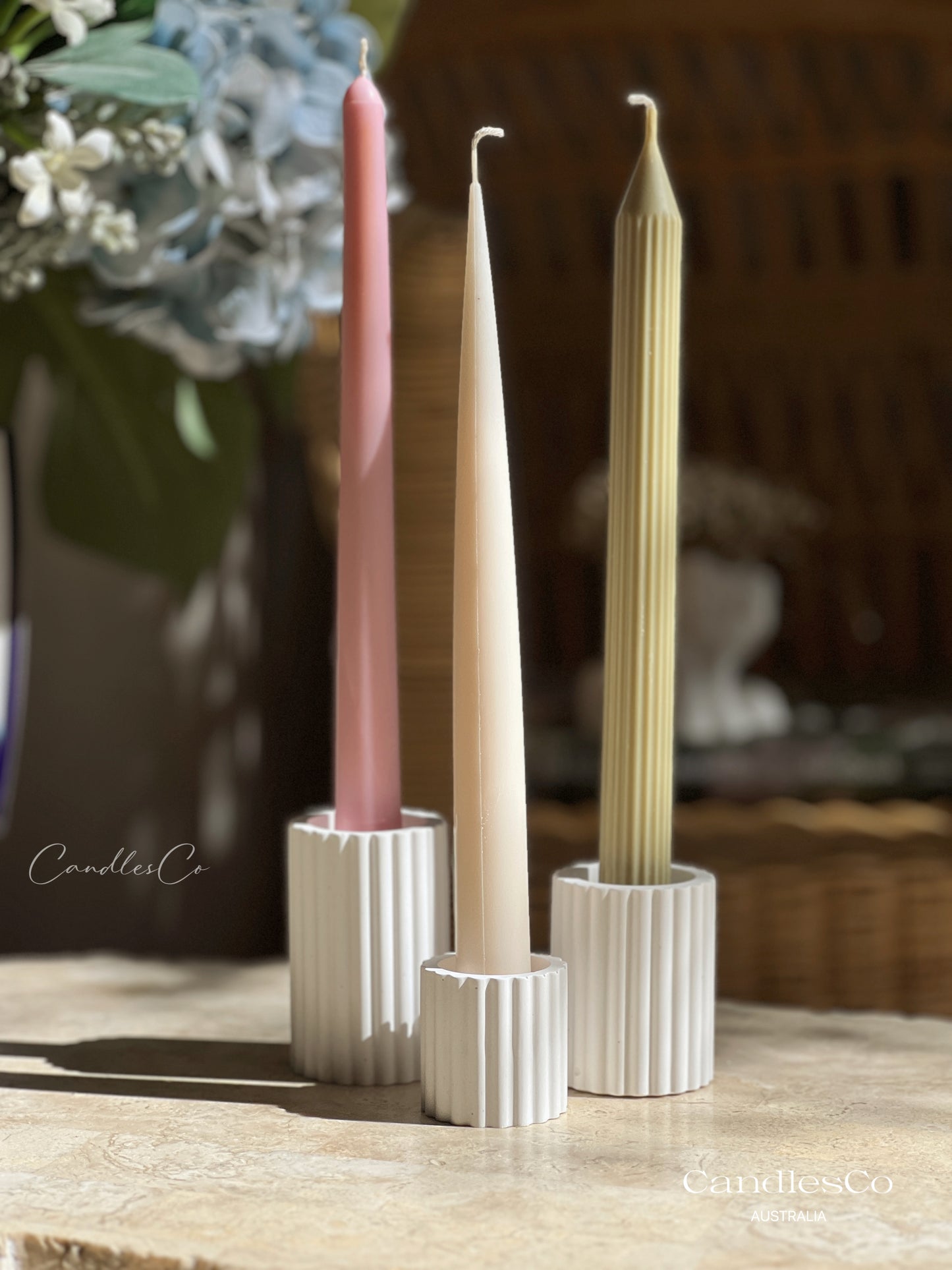 Ribbed Candlestick Holder