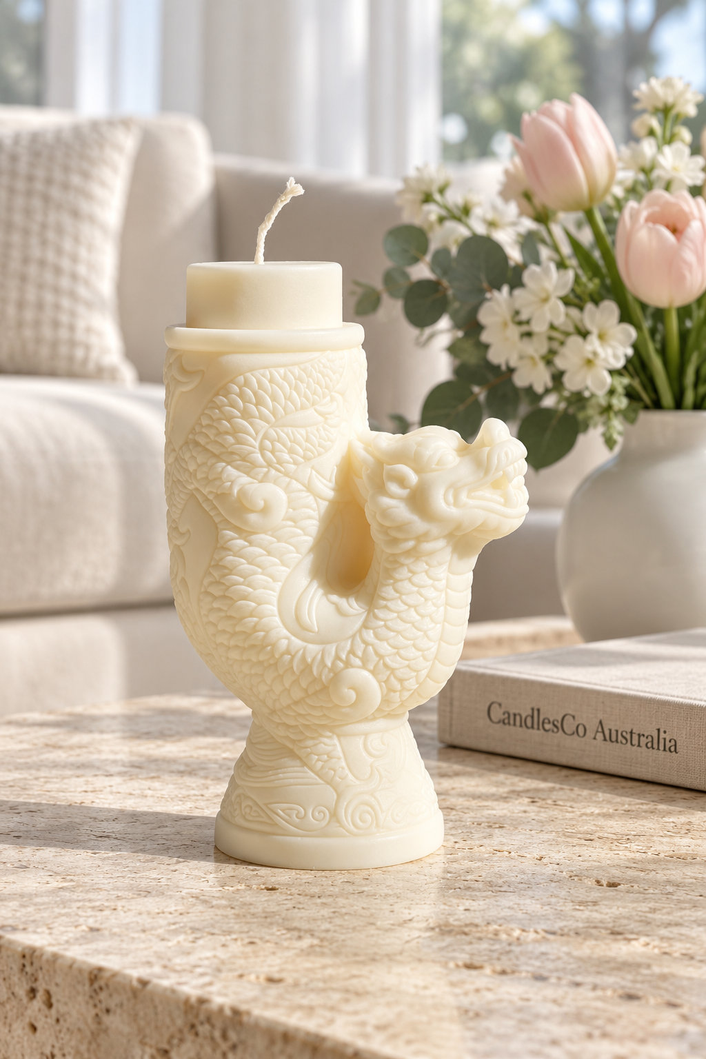 Dragon Pillar Candle – Handmade Chinese Dragon Soy Candle