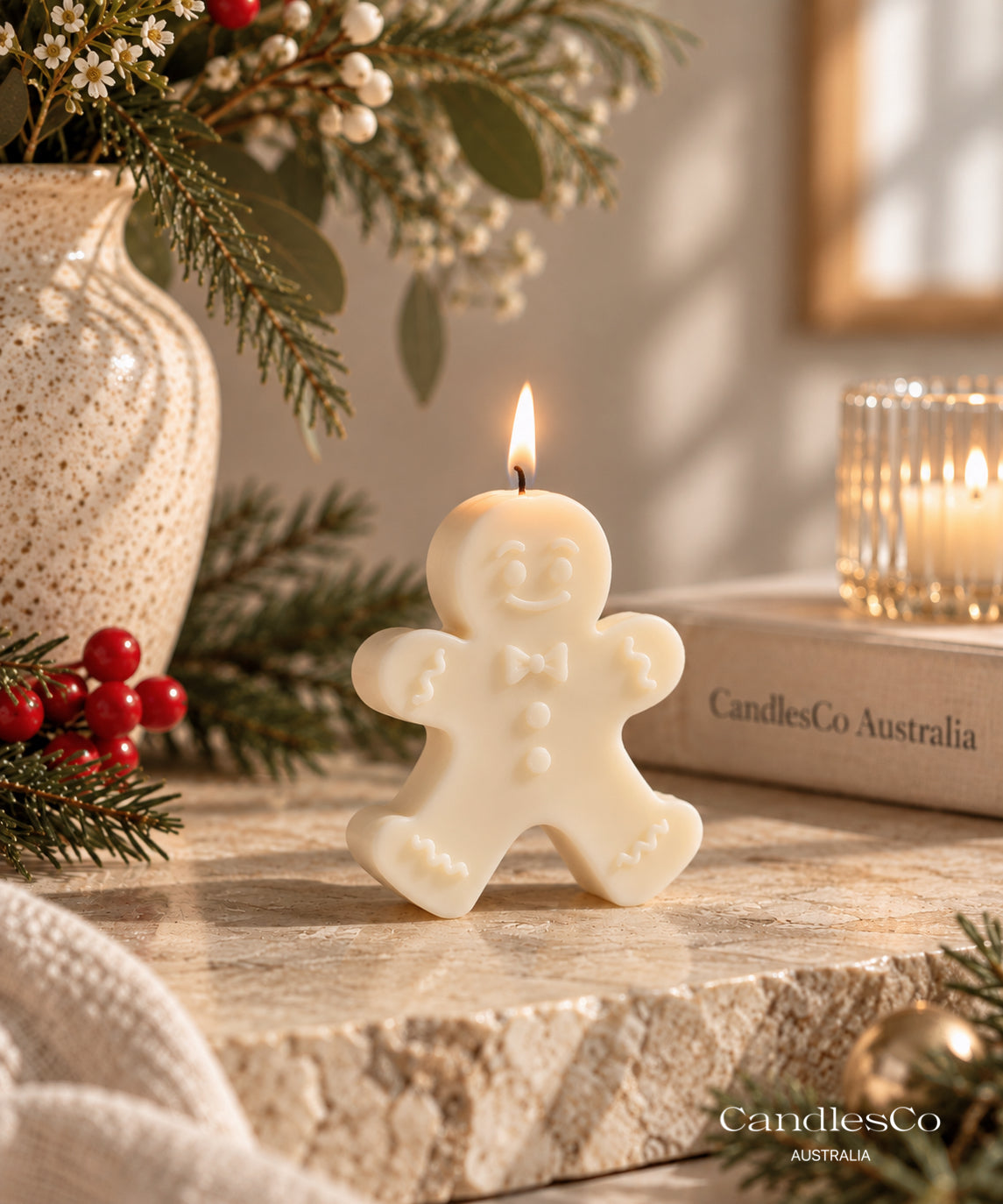 Gingerbread Man Candle – Handmade Soy Christmas Candle