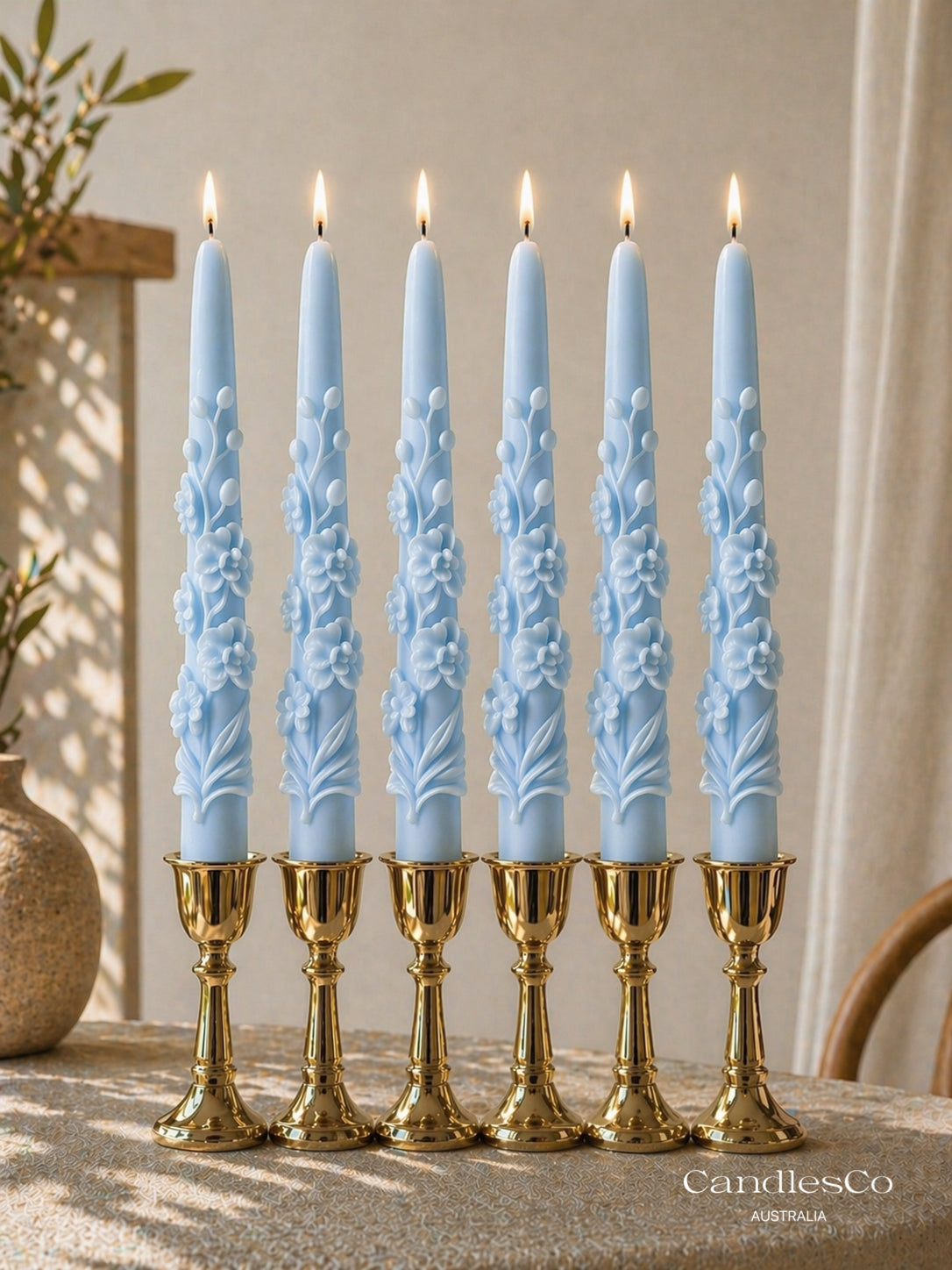 Floral Vine Taper Candle