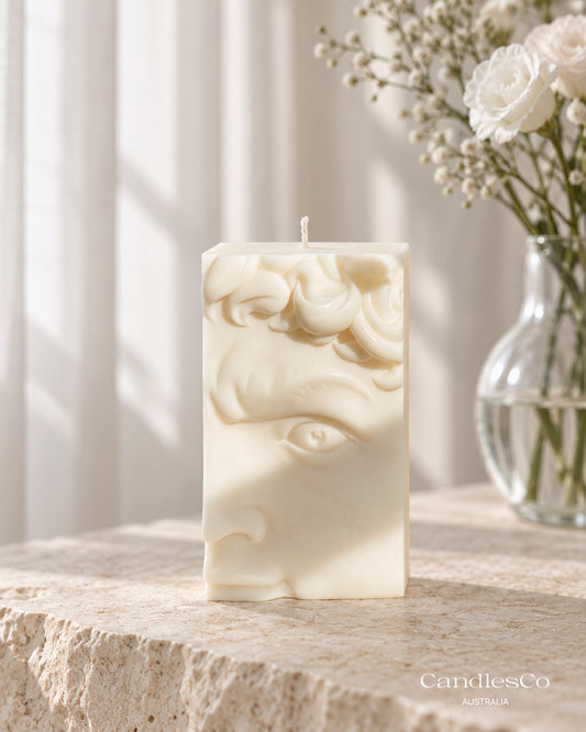 David Face Candle – Handmade Michelangelo Sculptural Soy Wax Candle