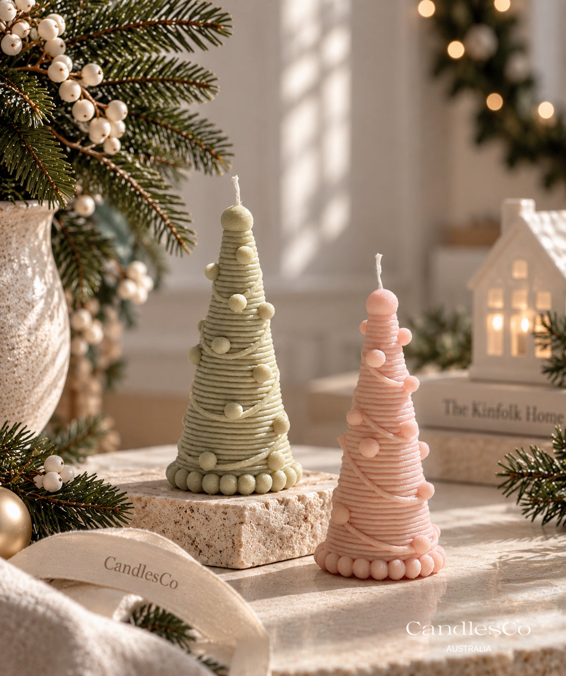Festive Joy Bauble Tree Candle