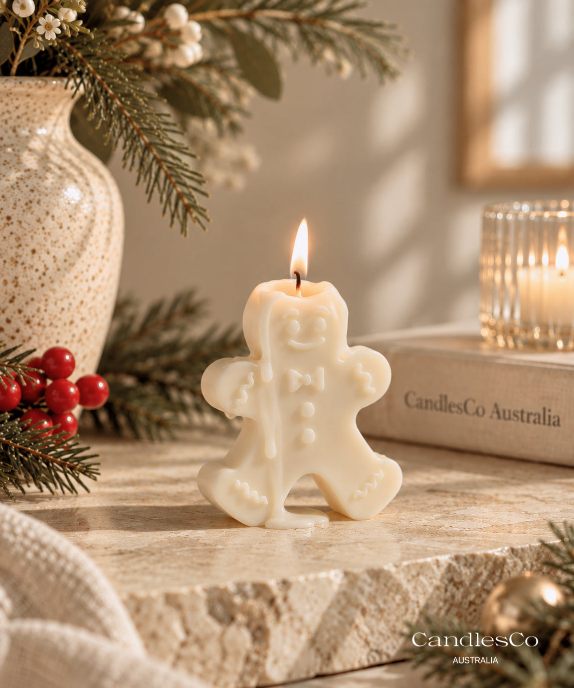 Gingerbread Man Candle – Handmade Soy Christmas Candle