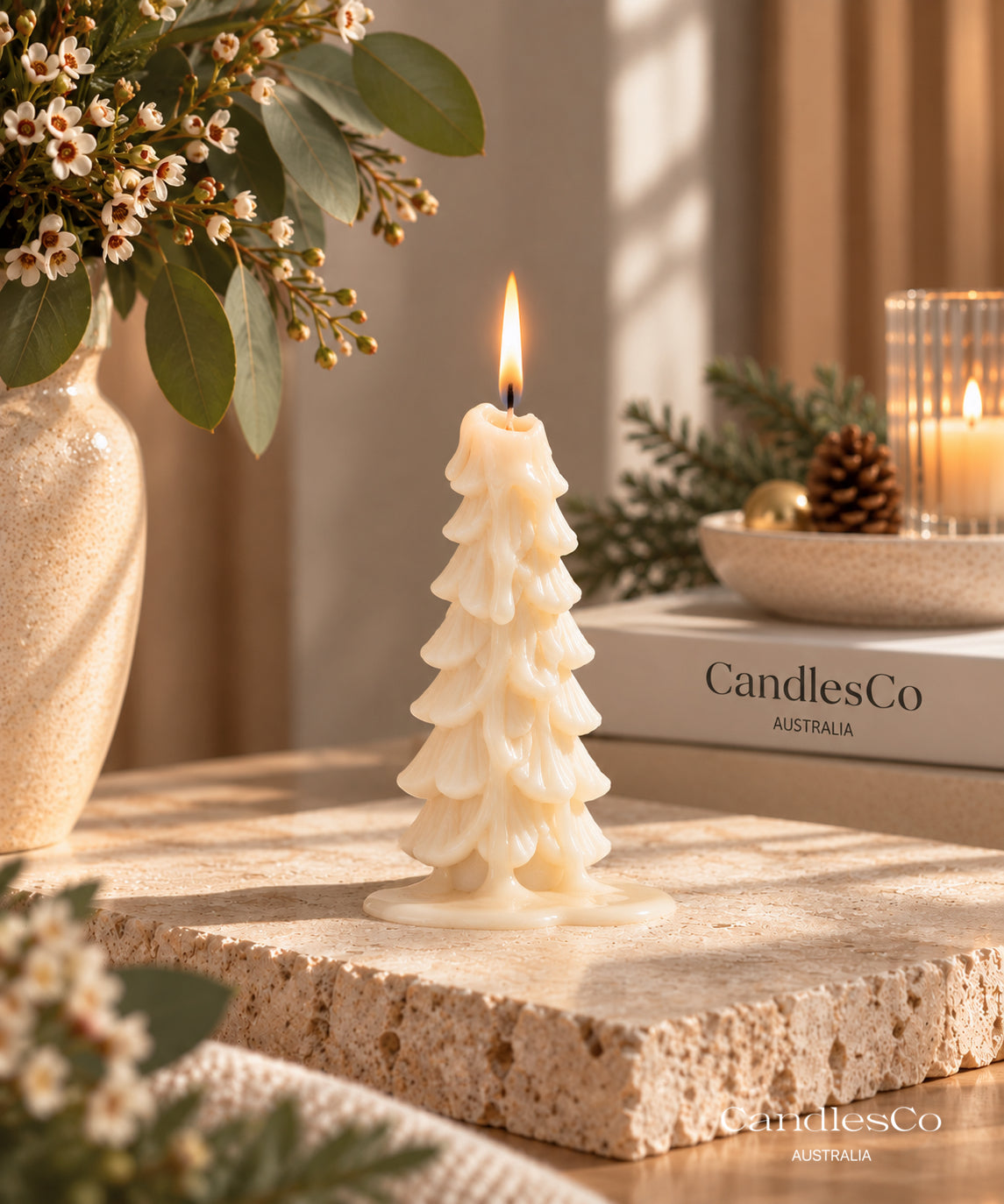 Cascading Christmas Tree Candle – Handmade Soy Christmas Candle