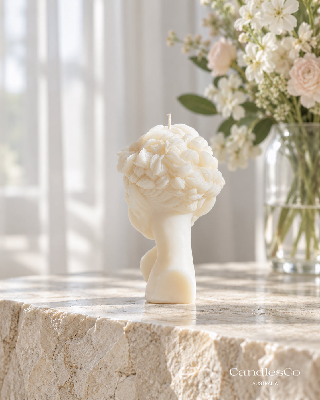 Girl Bust Candle – Sculptural Female Soy Wax Candle