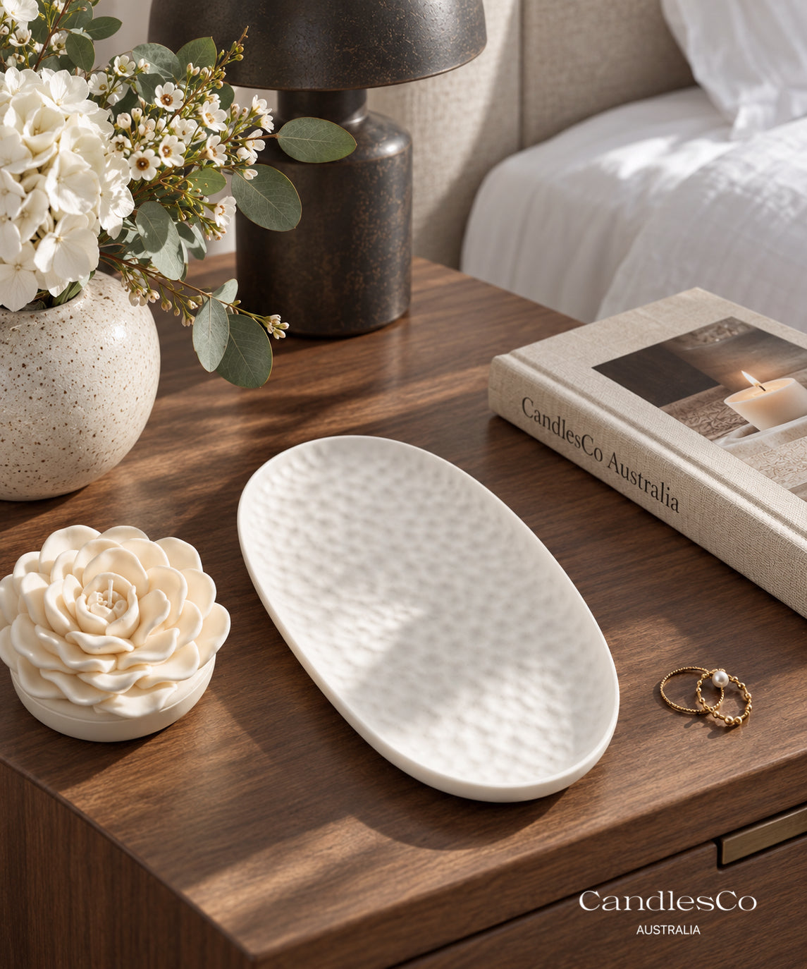 Textured Oval Trinket Tray | Handmade Jewellery & Vanity Tray
