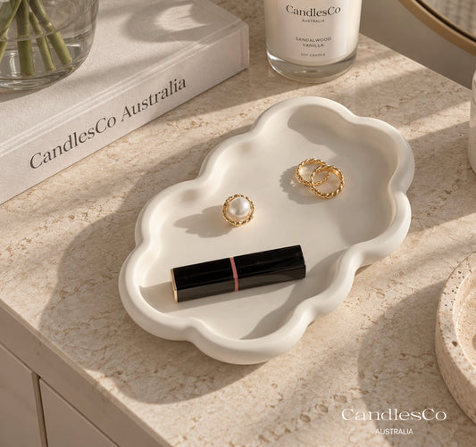 Wavy Jewellery Tray with Ring Holder | Handmade Trinket Tray