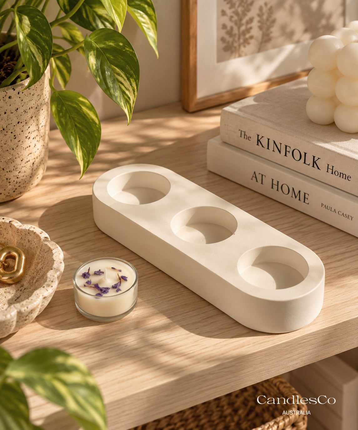 Triple Tealight Candle Holder | Handmade 3 Candle Holder