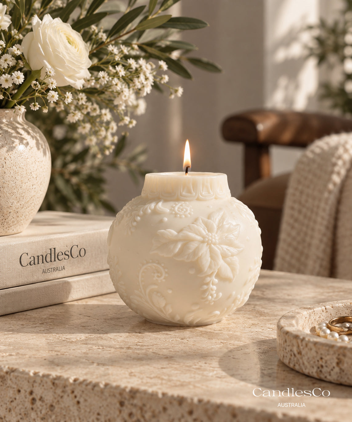 Botanical Bauble Candle – Handmade Sculptural Soy Candle