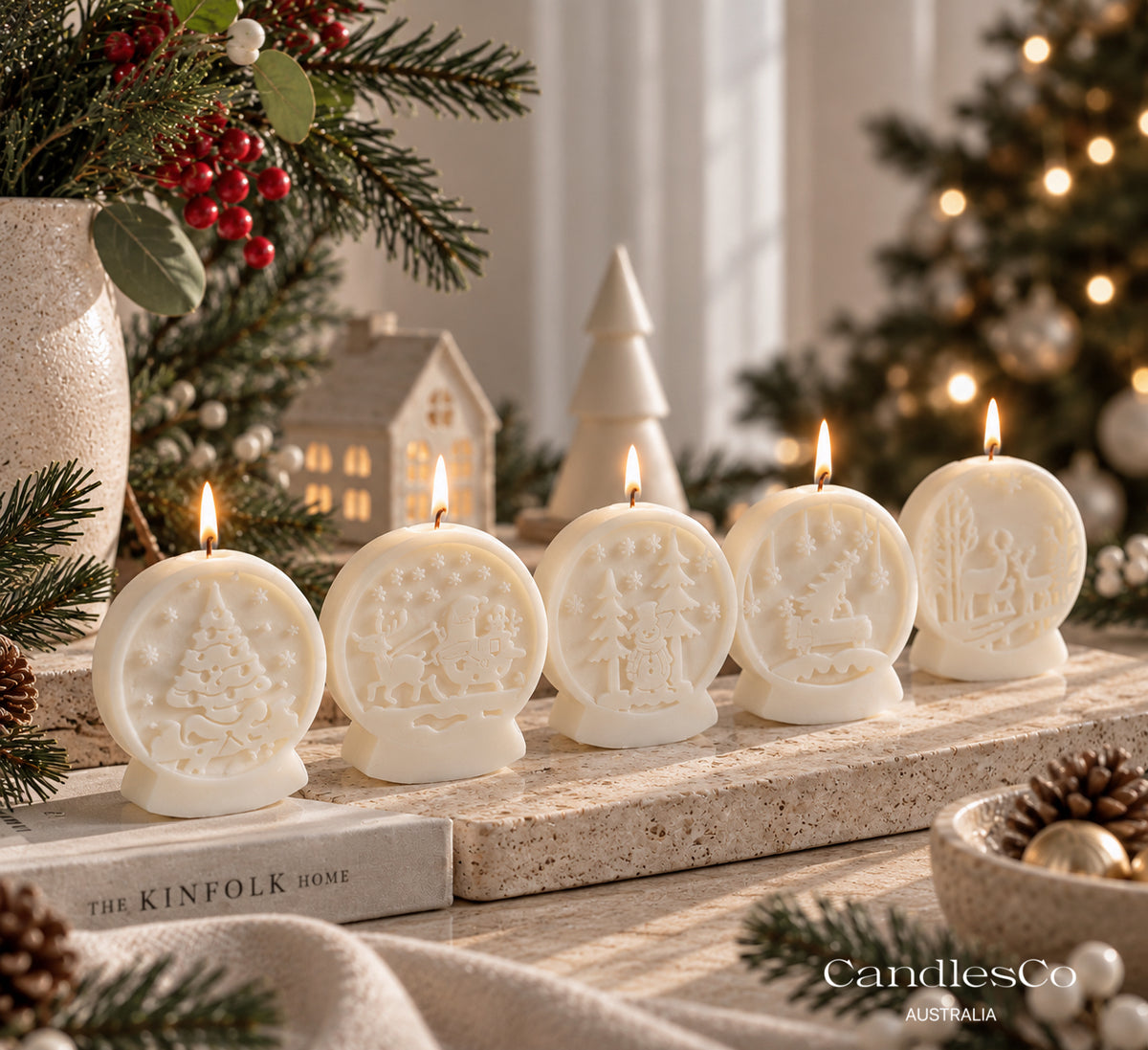 Holiday Snow Globe Candle