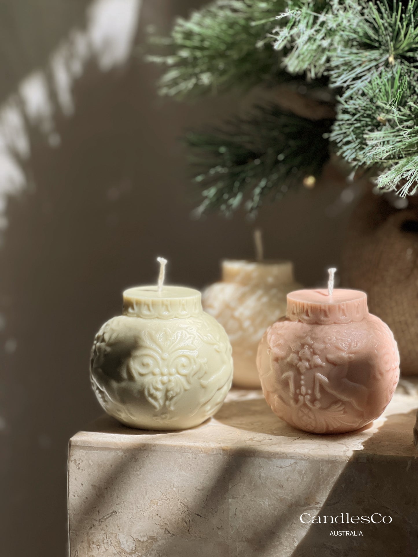 Christmas Reindeer Bauble Candle