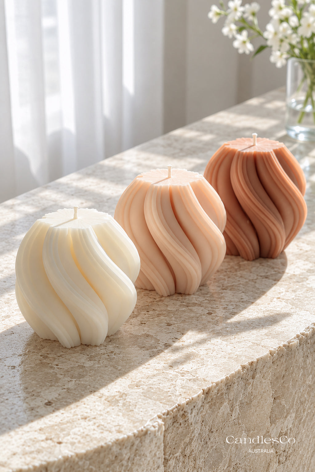 Mini Swirl Candle – Handmade Sculptural Soy Candle