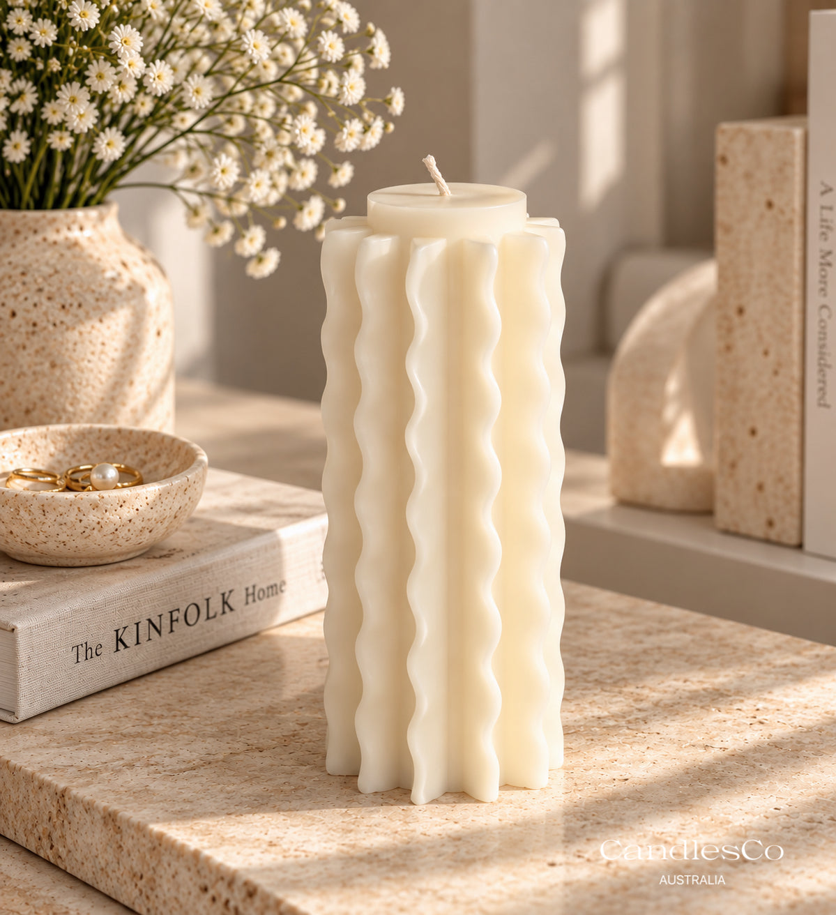 Wavy Pillar Candle
