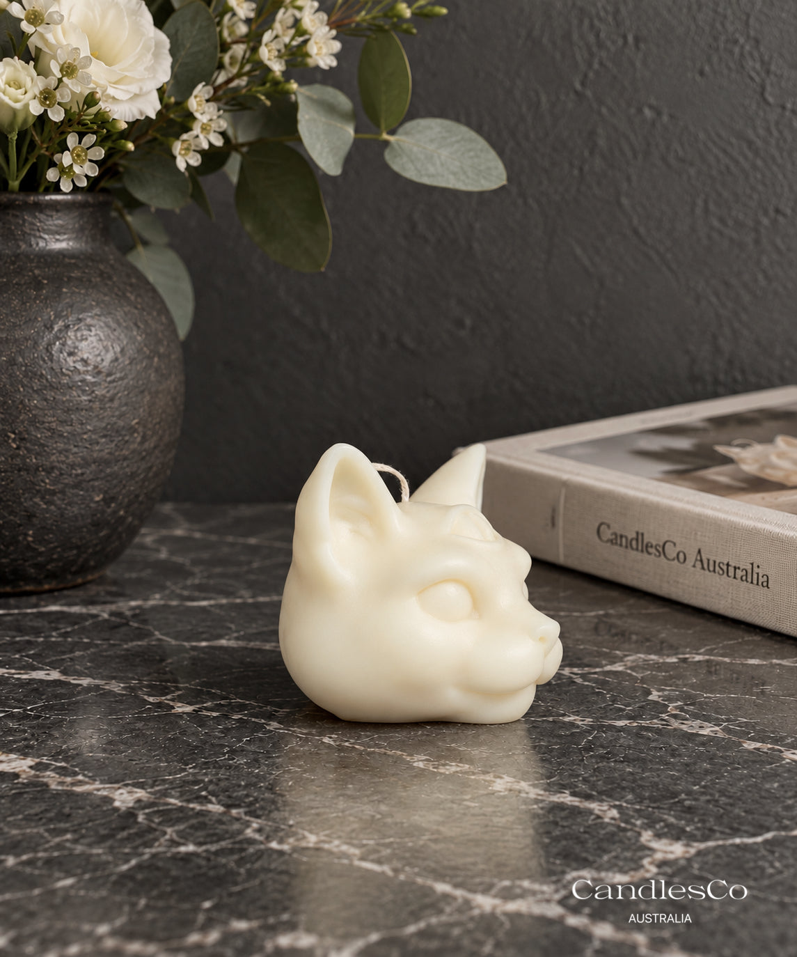 Mystical Third Eye Cat Candle – Handmade Unscented Soy Wax Candle | Spiritual Cat Sculpture & Unique Home Décor