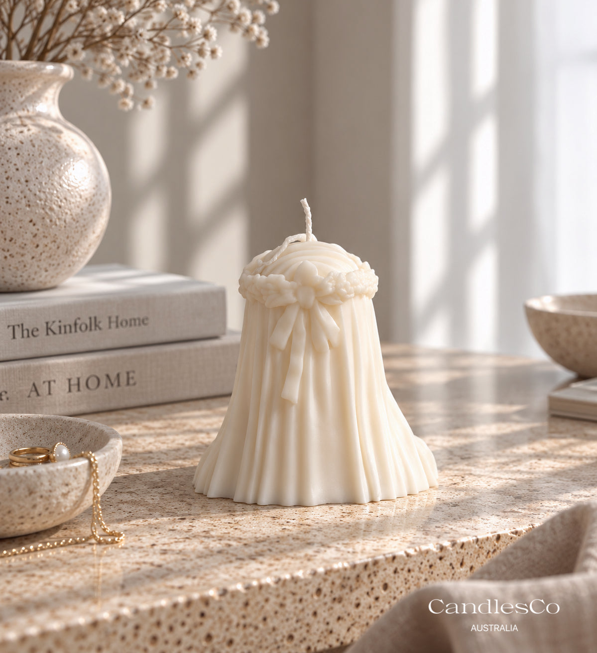 Large Veiled Skull Candle