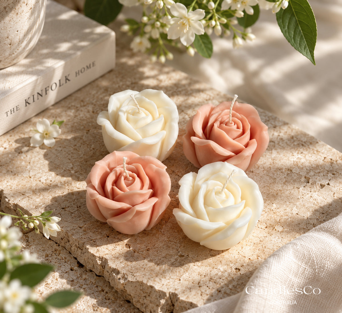 Rose Flower Candle – Handmade Sculptural Soy Wax Candle