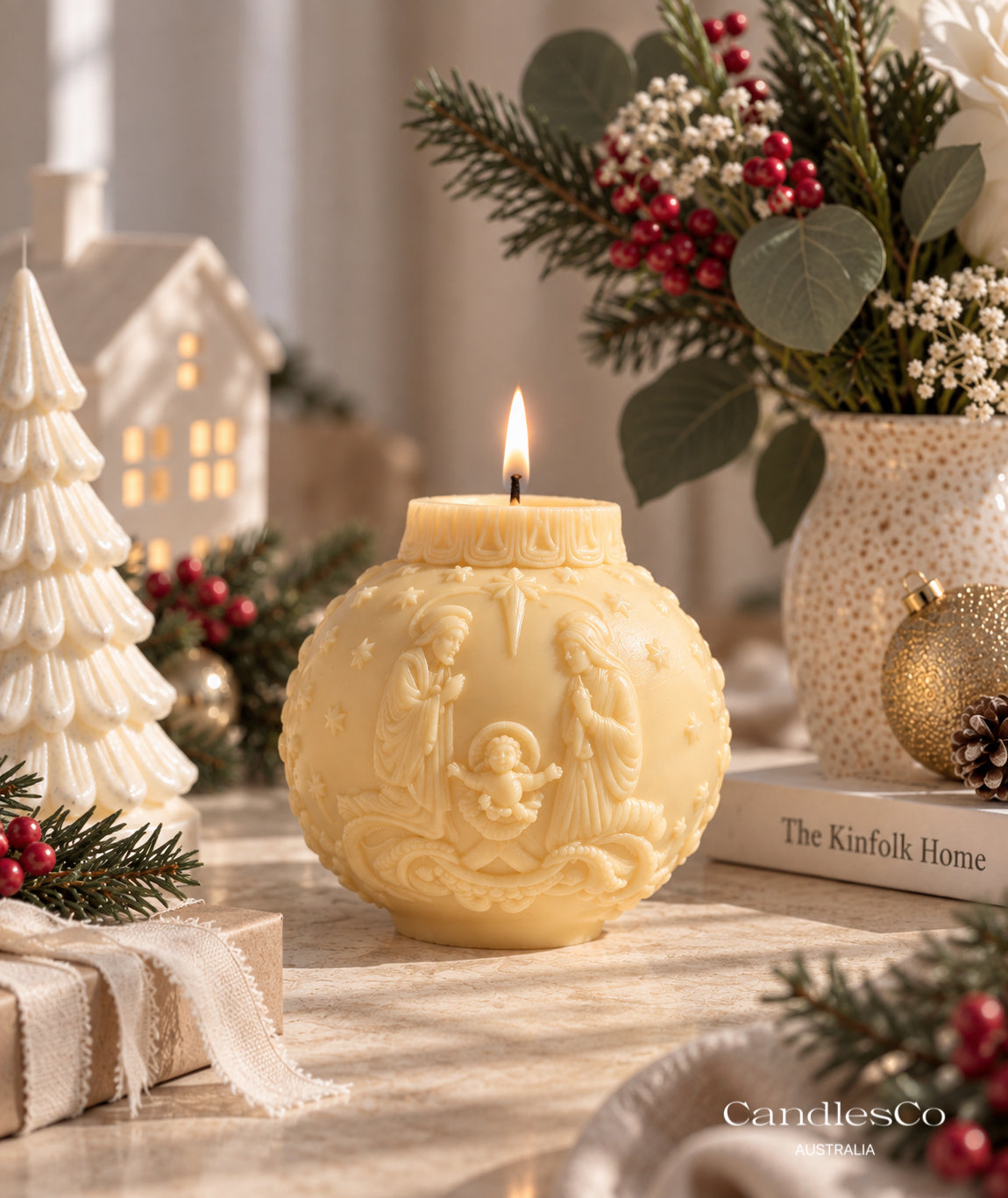 Large Christmas Bauble Candle