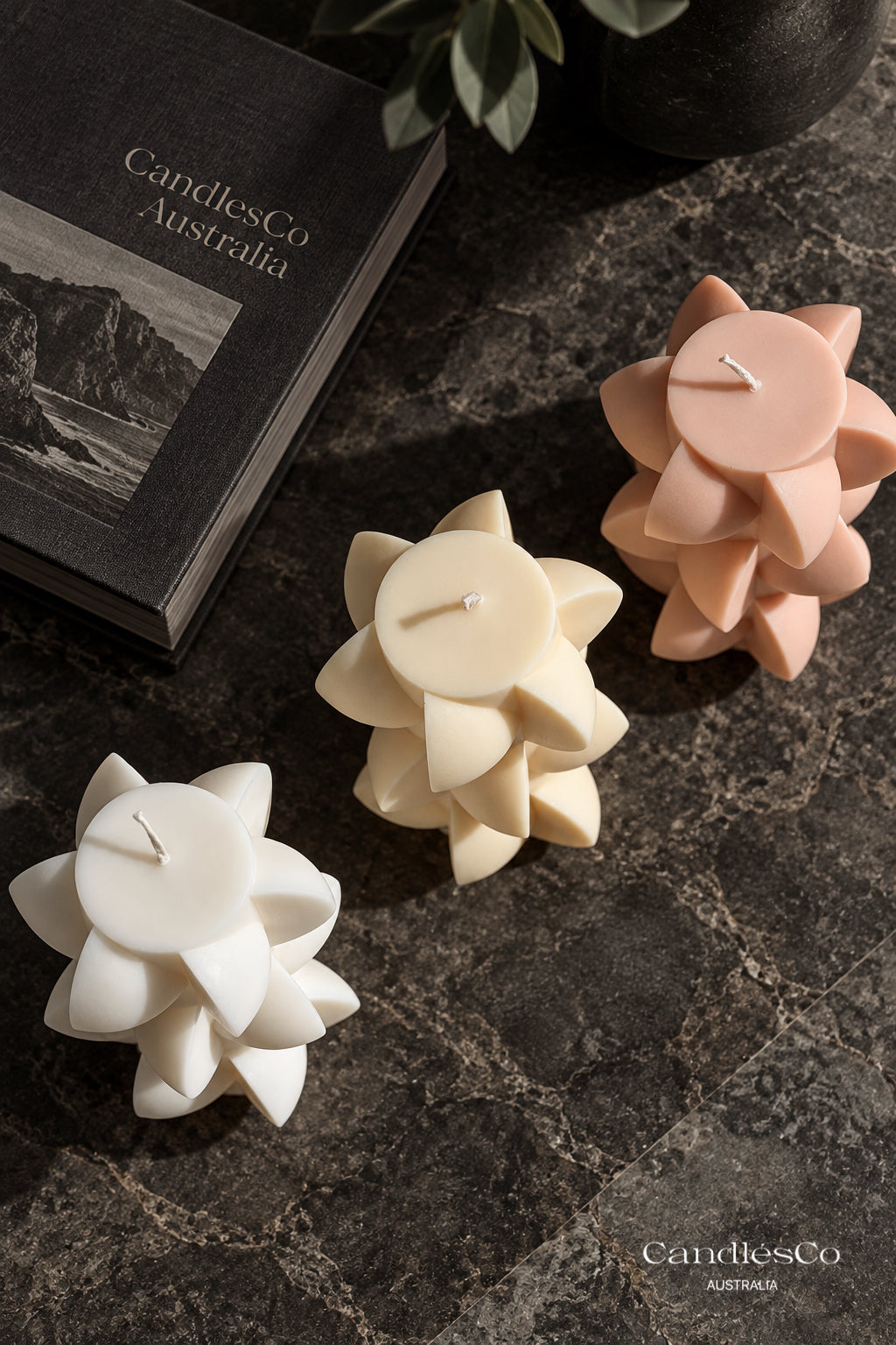 Abstract Bubble Pillar Candle – Handmade Geometric Sculptural Soy Candle