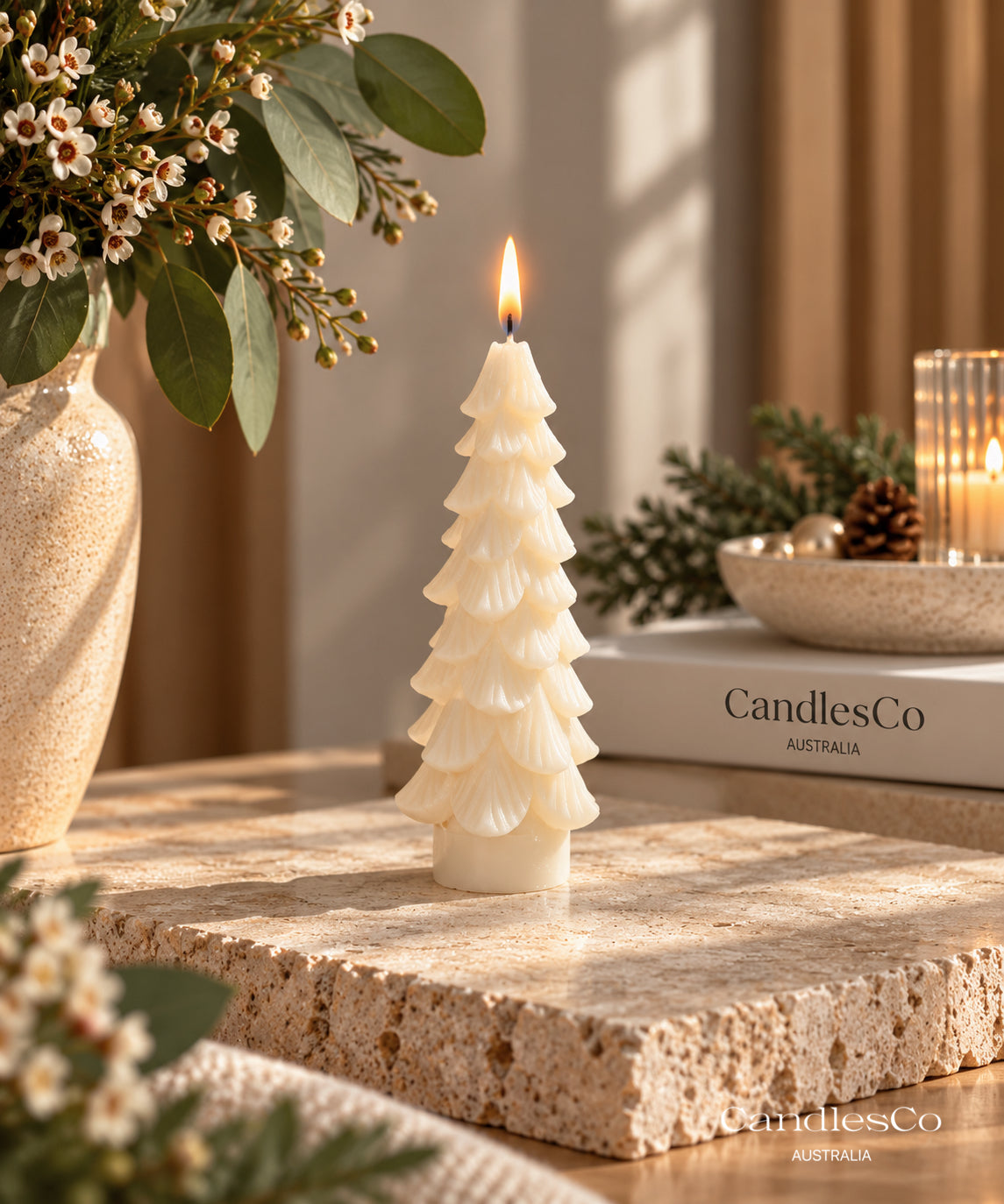 Cascading Christmas Tree Candle – Handmade Soy Christmas Candle
