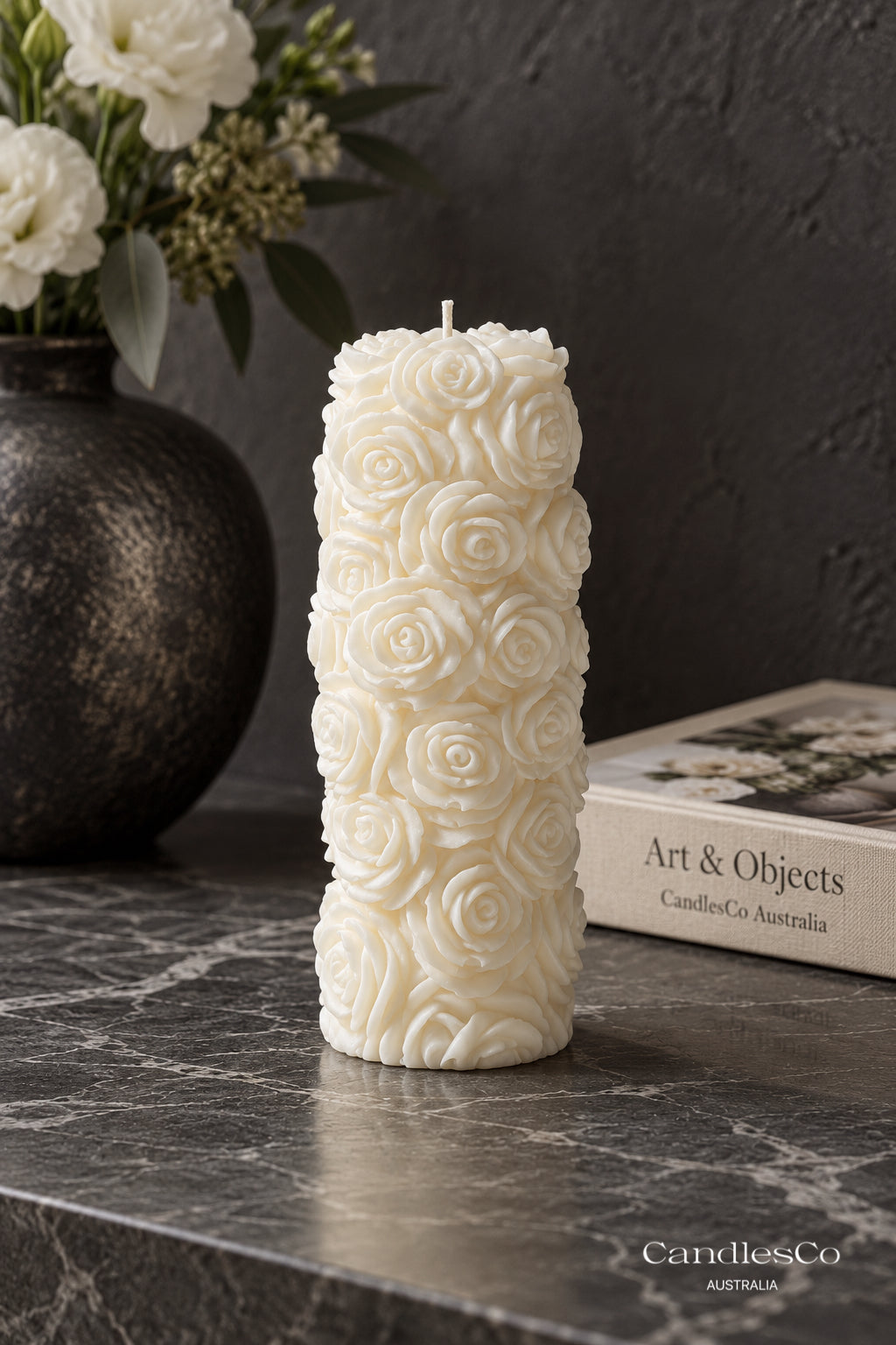 Rose Blossom Pillar Candle