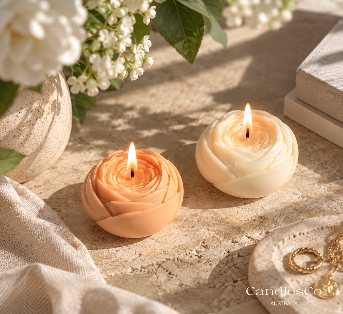 Peony Bloom Sculptural Candle