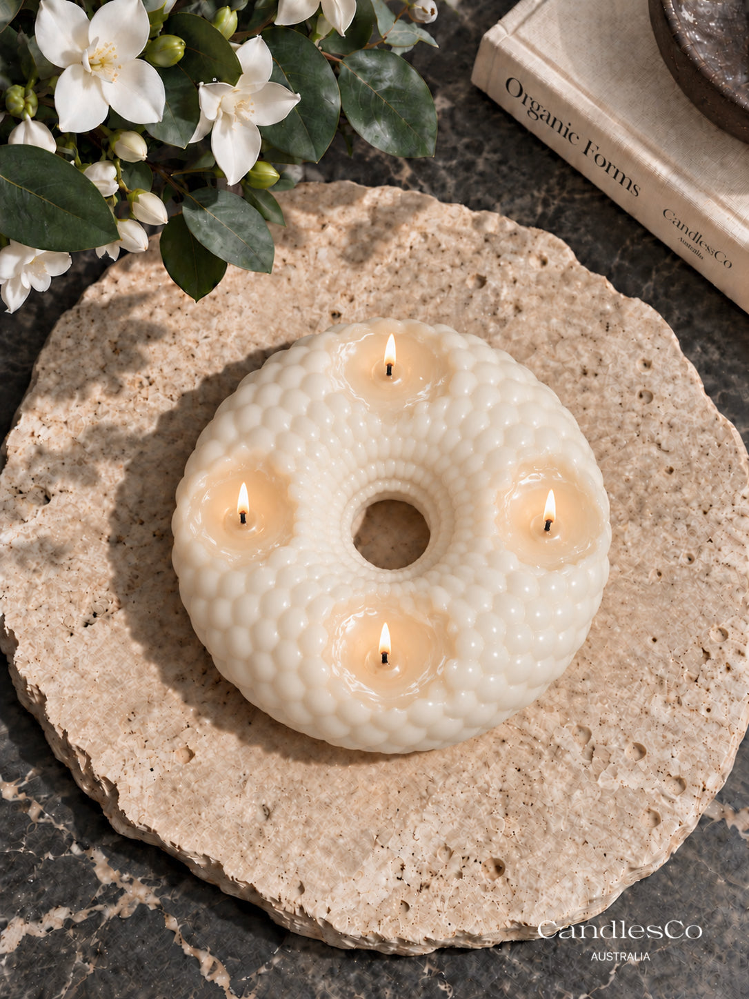 Bubble Donut Candle – Handmade 4 Wick Sculptural Soy Candle | Modern Home Décor