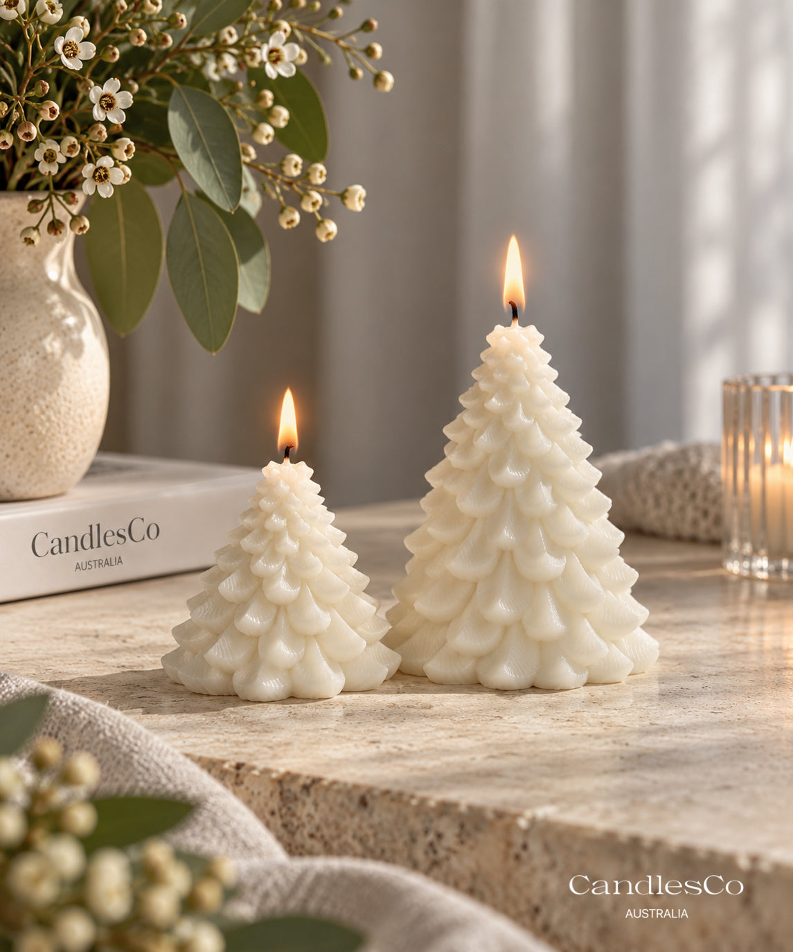 Cascading Christmas Tree Candle – Small & Large