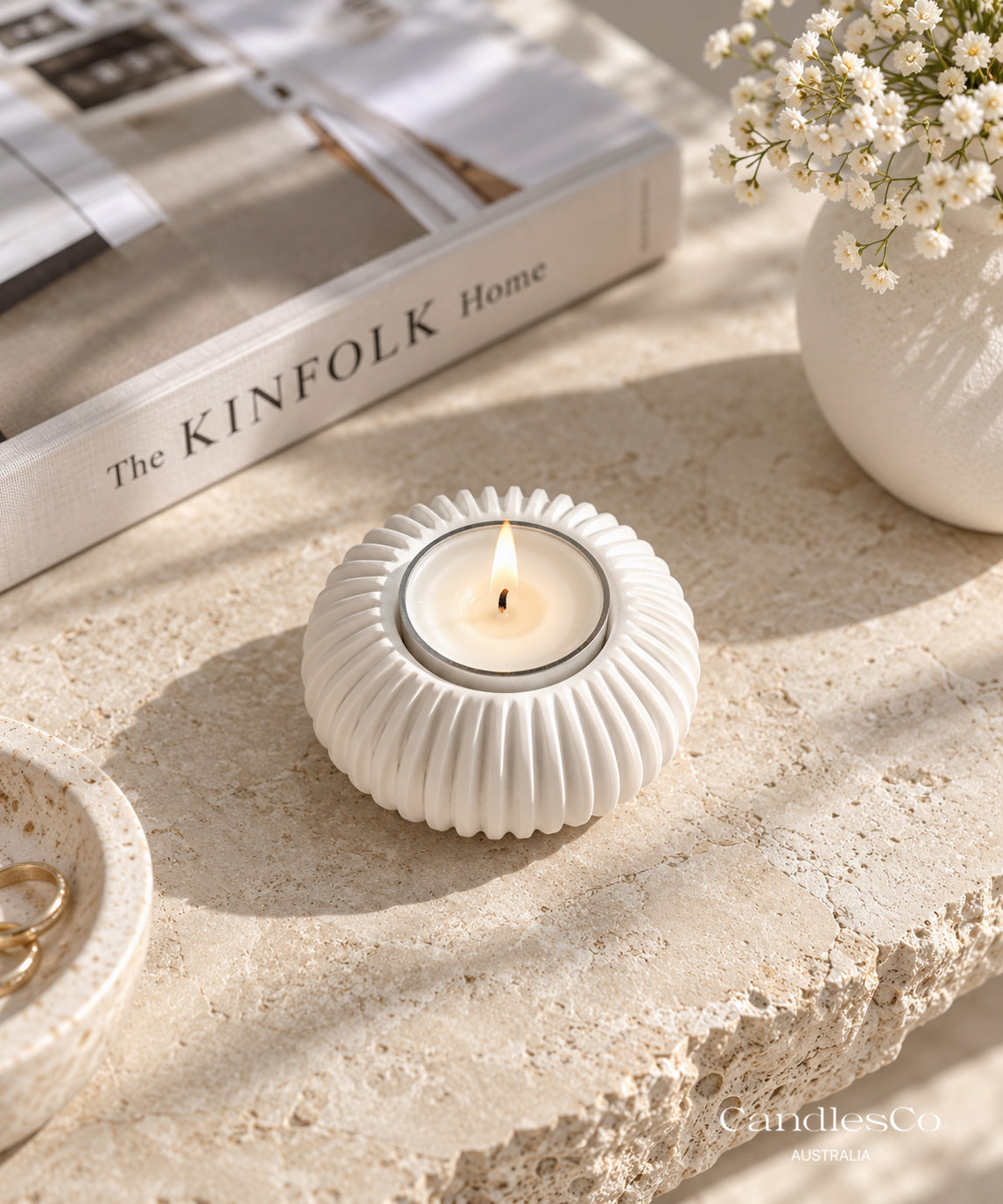 Ribbed Tealight Candle Holder | Handmade Candle Holder