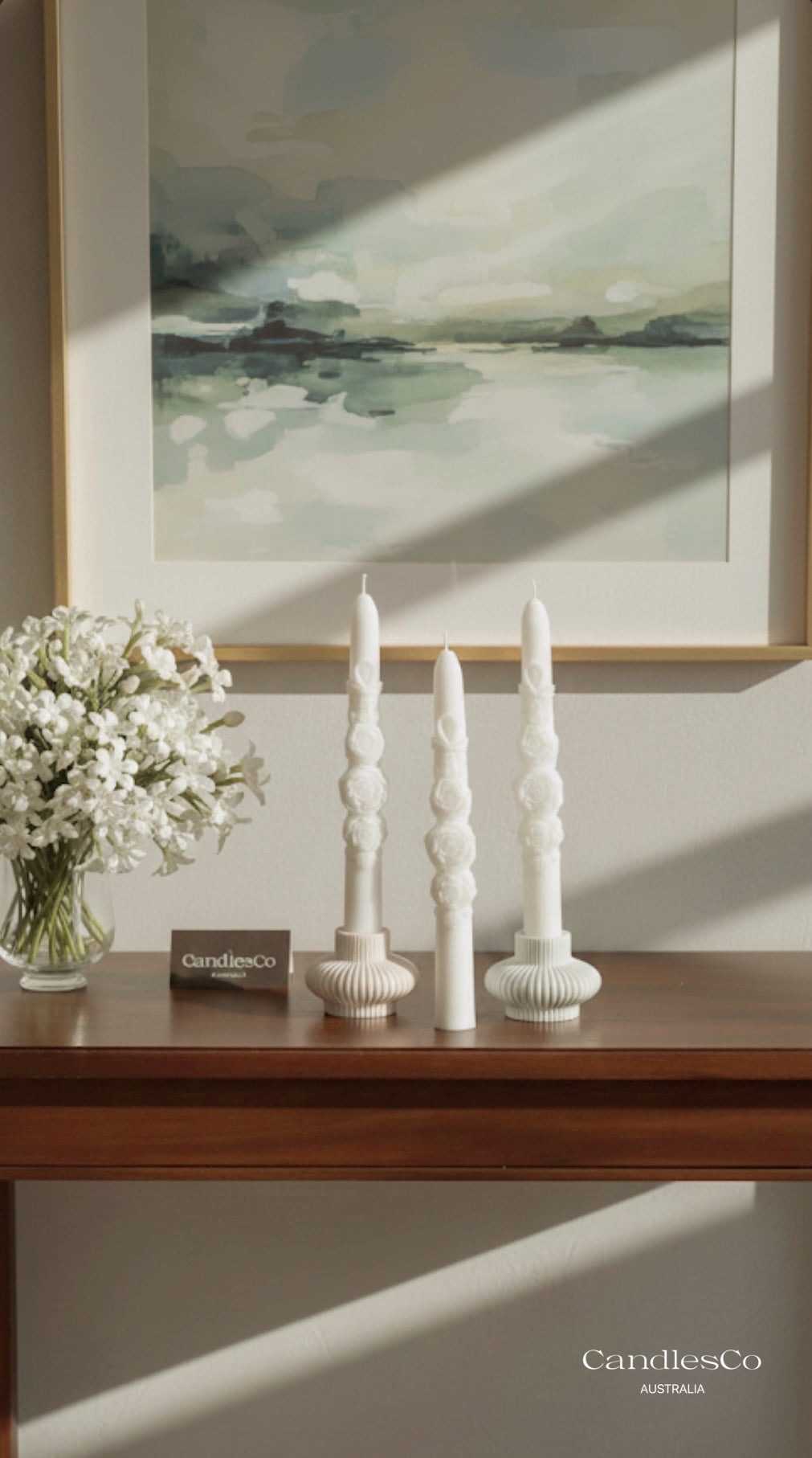 The Rose Taper | Intricate Floral Soy Candle