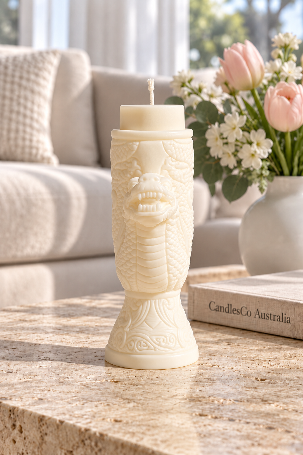 Dragon Pillar Candle – Handmade Chinese Dragon Soy Candle