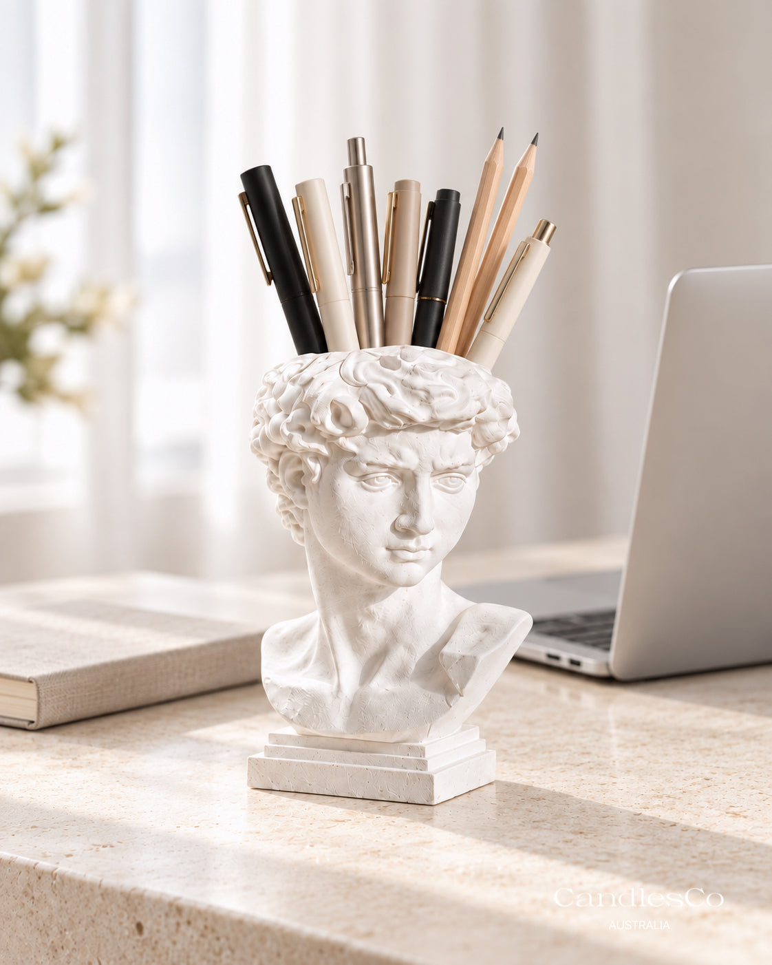 David Bust Vase – Handmade Sculpture Pen & Makeup Brush Holder